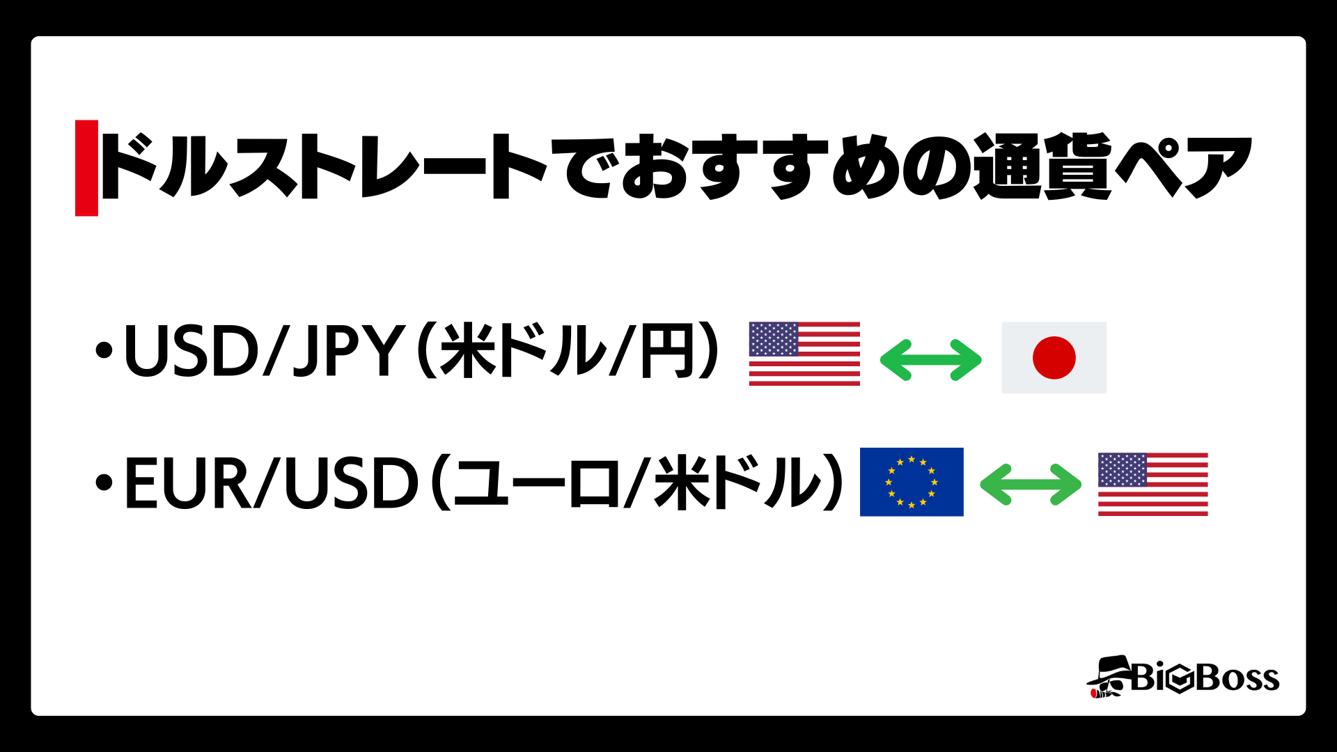 ドルストレートでおすすめの通貨ペア