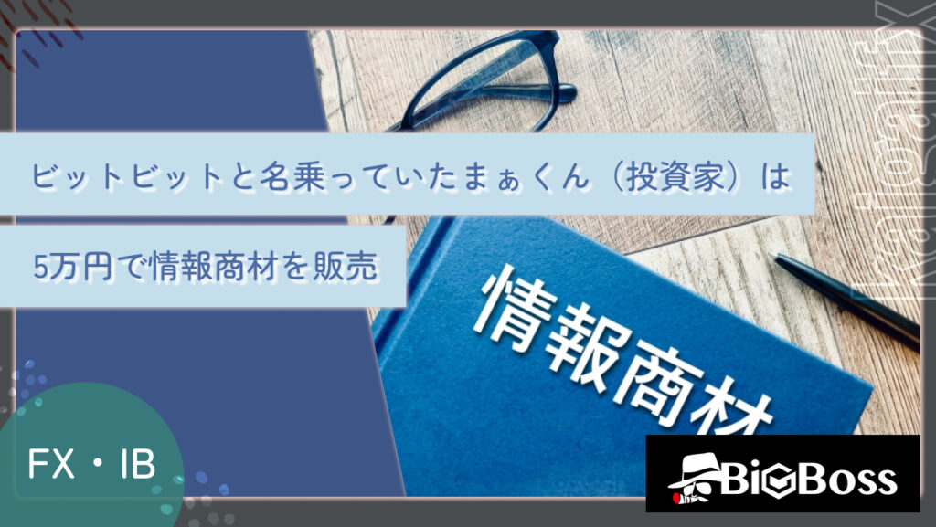 ビットビットと名乗っていたまぁくん（投資家）は5万円で情報商材を販売