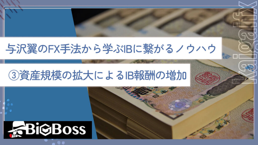 与沢翼のFX手法から学ぶIBに繋がるノウハウ③資産規模の拡大によるIB報酬の増加