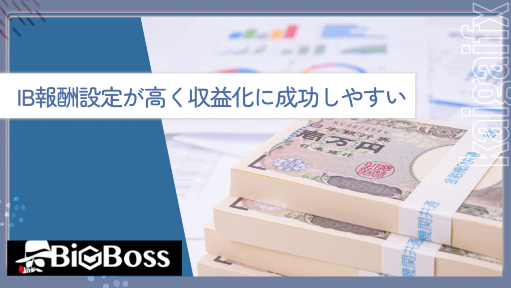 IB報酬設定が高く収益化に成功しやすい