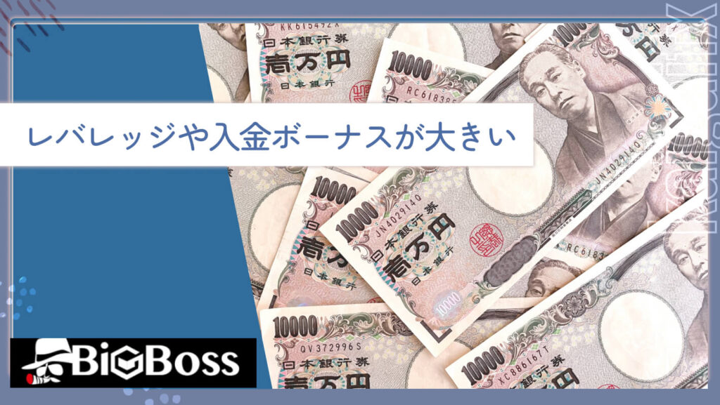 レバレッジや入金ボーナスが大きい