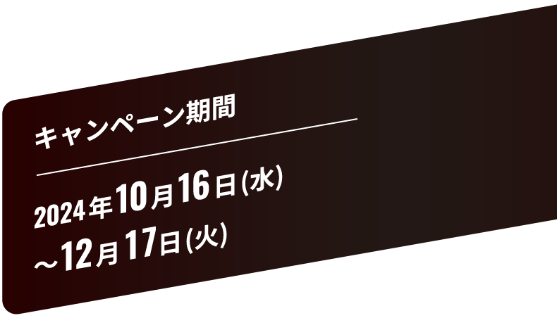 キャンペーン期間　2024年10月16日（水）〜12月17日（火）